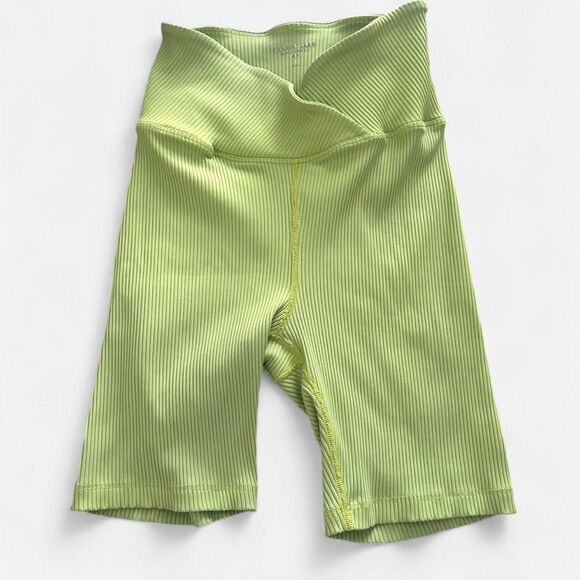 Year Of Ours Lime Ribbed V-Waist Biker Shorts | Size Small - Picture 3 of 7